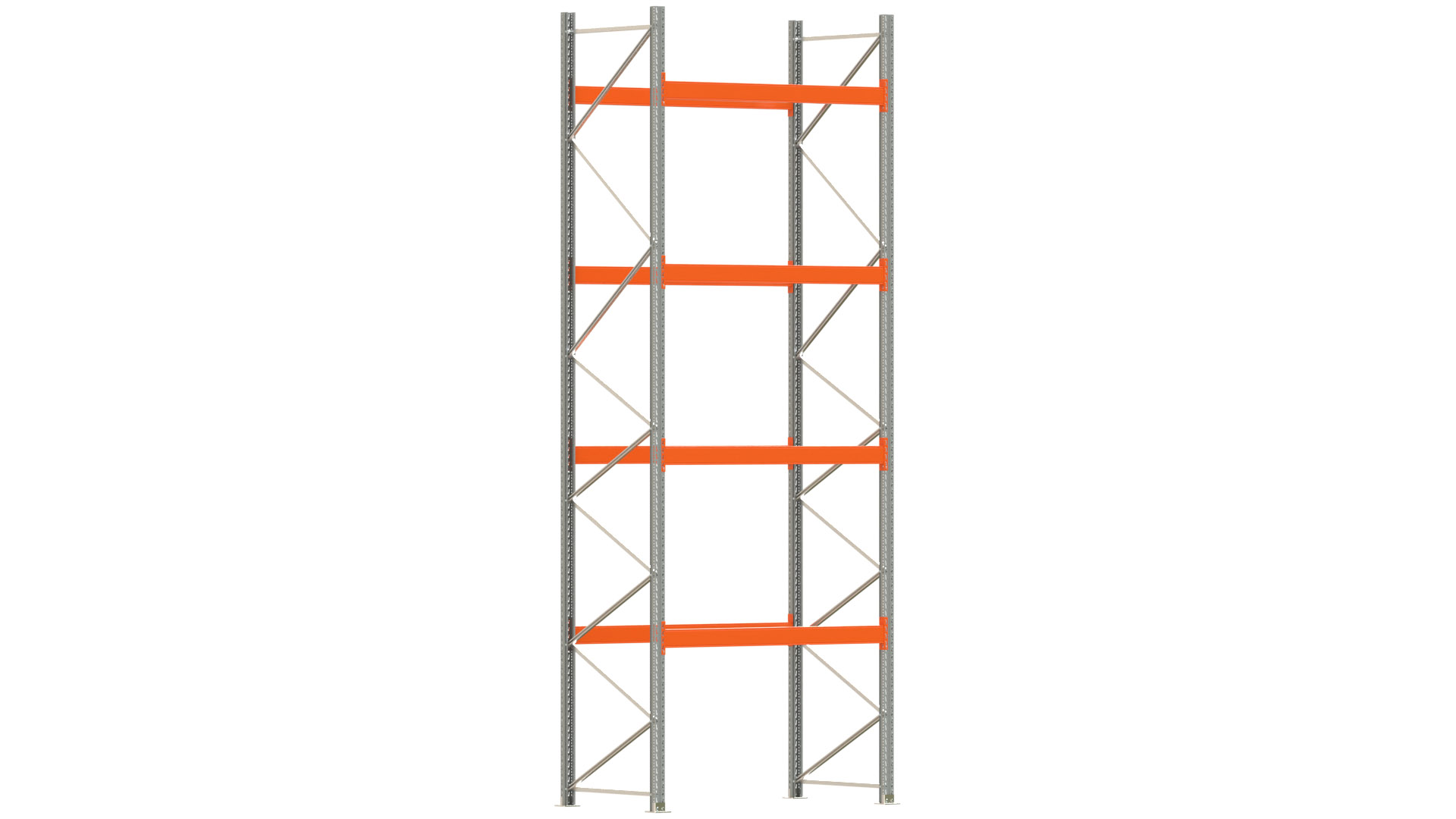 Palettenregal ARTUS - Breite 207 cm - Höhe 550 cm - Tiefe 110 cm - Fachlast 2000 kg - 10 Palettenstellplätze