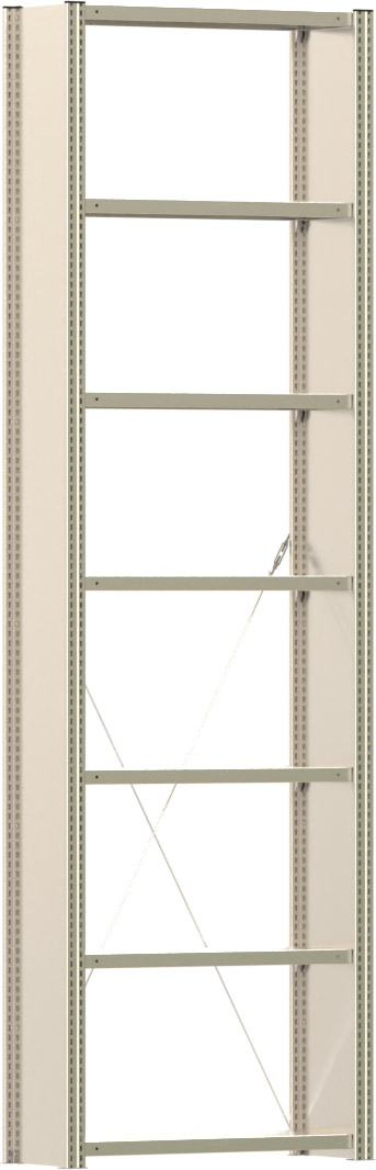 Fachbodenregal BERT - Breite: 87,5 cm - Tiefe: 30 cm - Höhe: 300 cm - 7 Böden - Grundregal