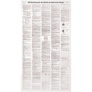 Hinweisschild Aushang VDE-Bestimmung für den Betrieb von elektrischen Anlagen