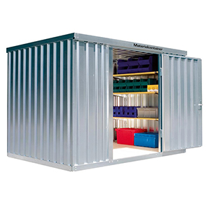 Materialcontainer, verzinkt, mit Holzfußboden, zerlegt, BxTxH 3050x2170x2150 mm