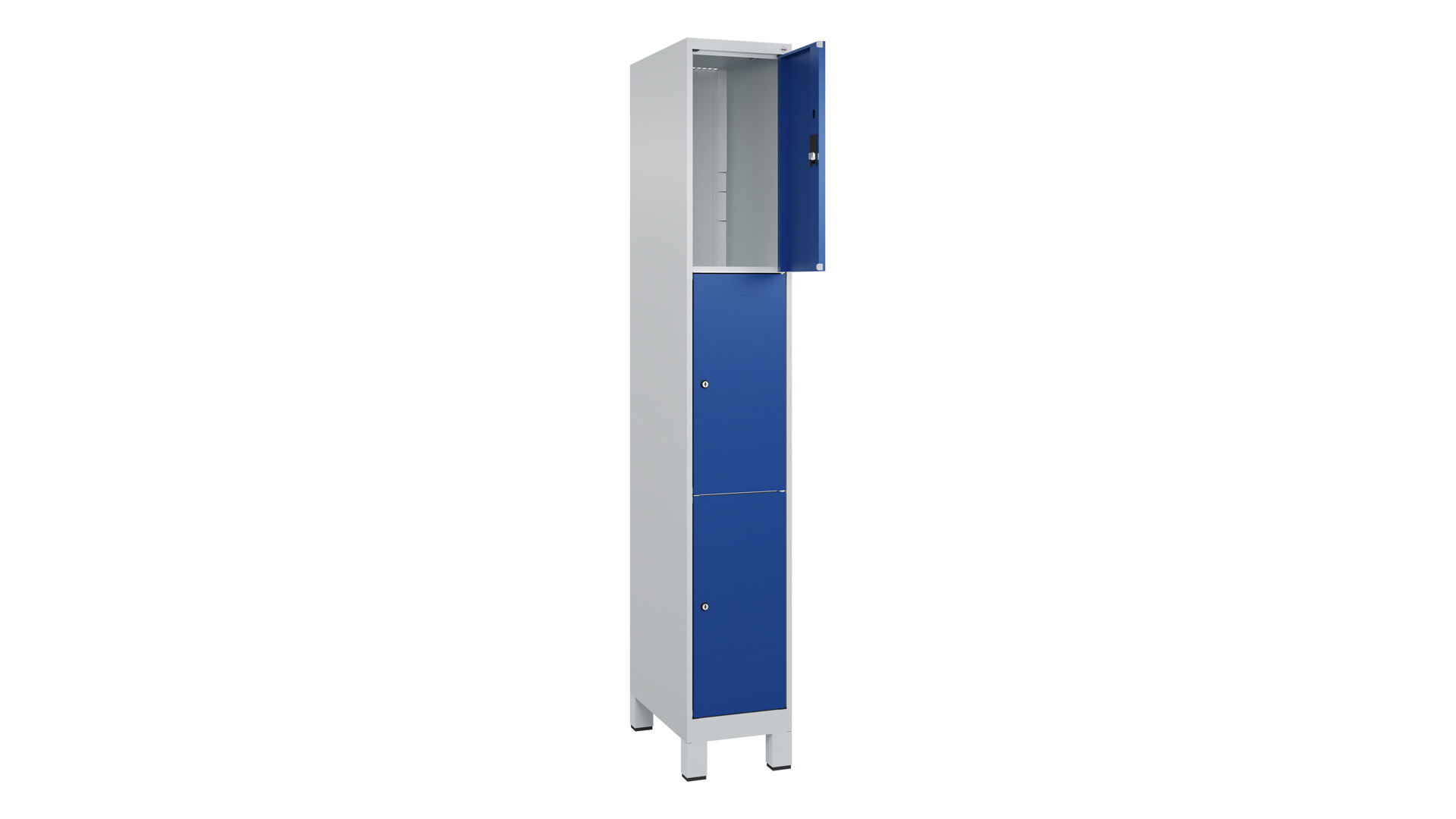 Fächerschrank, Breite 30 cm, Höhe 195 cm, Tiefe 50 cm, 3 Fächer