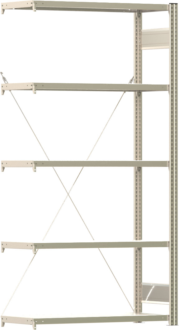 Fachbodenregal BERT - Breite: 100,5 cm - Tiefe: 40 cm - Höhe: 200 cm - 5 Böden - Anbauregal