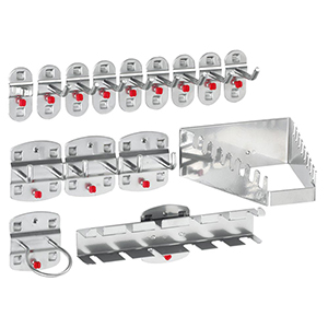 Hakensystem 15-teilig, ähnlich. RAL 9006 aluminium