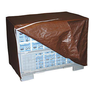 Abdeckhaube, PE-Folie 130 g/qm, 2 Reißverschlüsse, BxTxH 1250x850x900 mm, Farbe braun