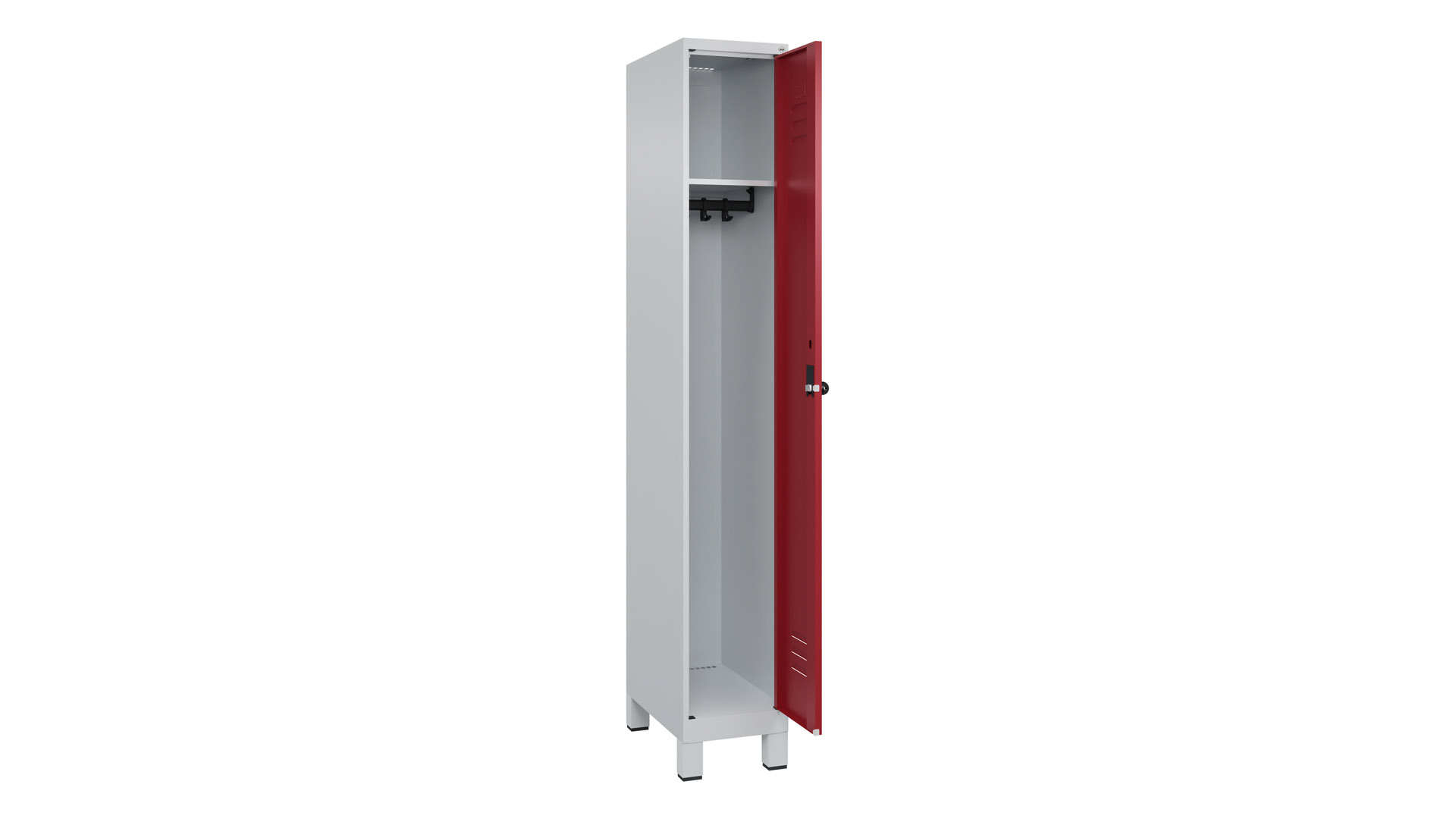 Spind - Garderobenschrank, Breite 30 cm, Höhe 195 cm, Tiefe 50 cm, 1 Abteile