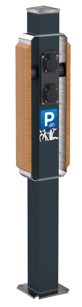 Anlehnbügel - für 2 Fahrräder - Breite 18 cm - anthrazitgrau