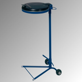 Müllsackständer mit 2 Rollen - für 1 120 l Säcke - 980 x 460 x 500 mm (HxBxT) - enzianblau - Deckel Kunststoff, schwarz