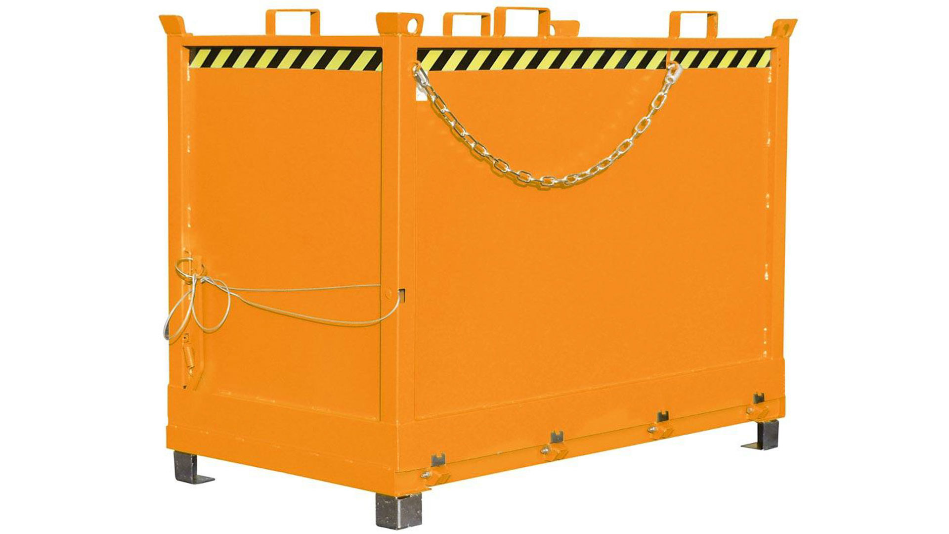 Klappbodenbehälter - 2.000 l Volumen - 1.500 kg - kranbar - gelborange