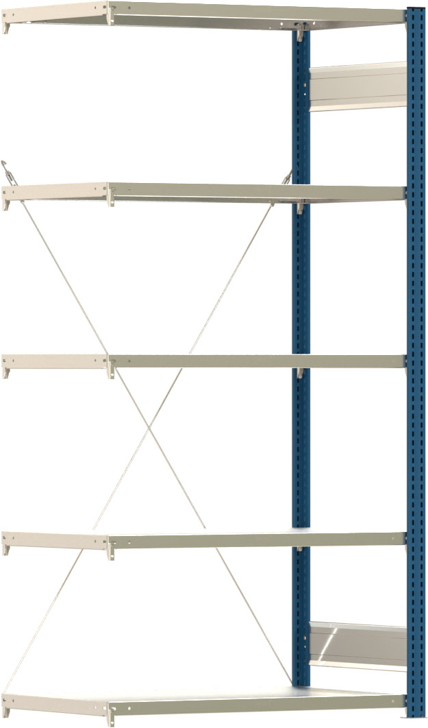 Fachbodenregal BERT - Breite: 100,5 cm - Tiefe: 60 cm - Höhe: 200 cm - 5 Böden - Anbauregal