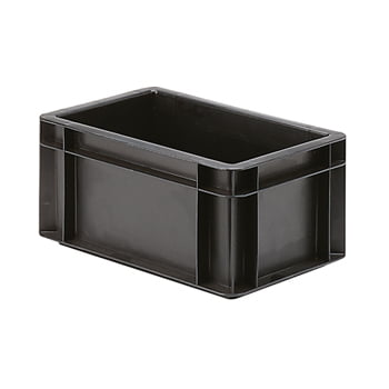 Transport-Stapelbehälter - Volumen 5,2 l - ESD - PP, schwarz - 145 x 200 x 300 mm (HxBxT) - 8 Stk.