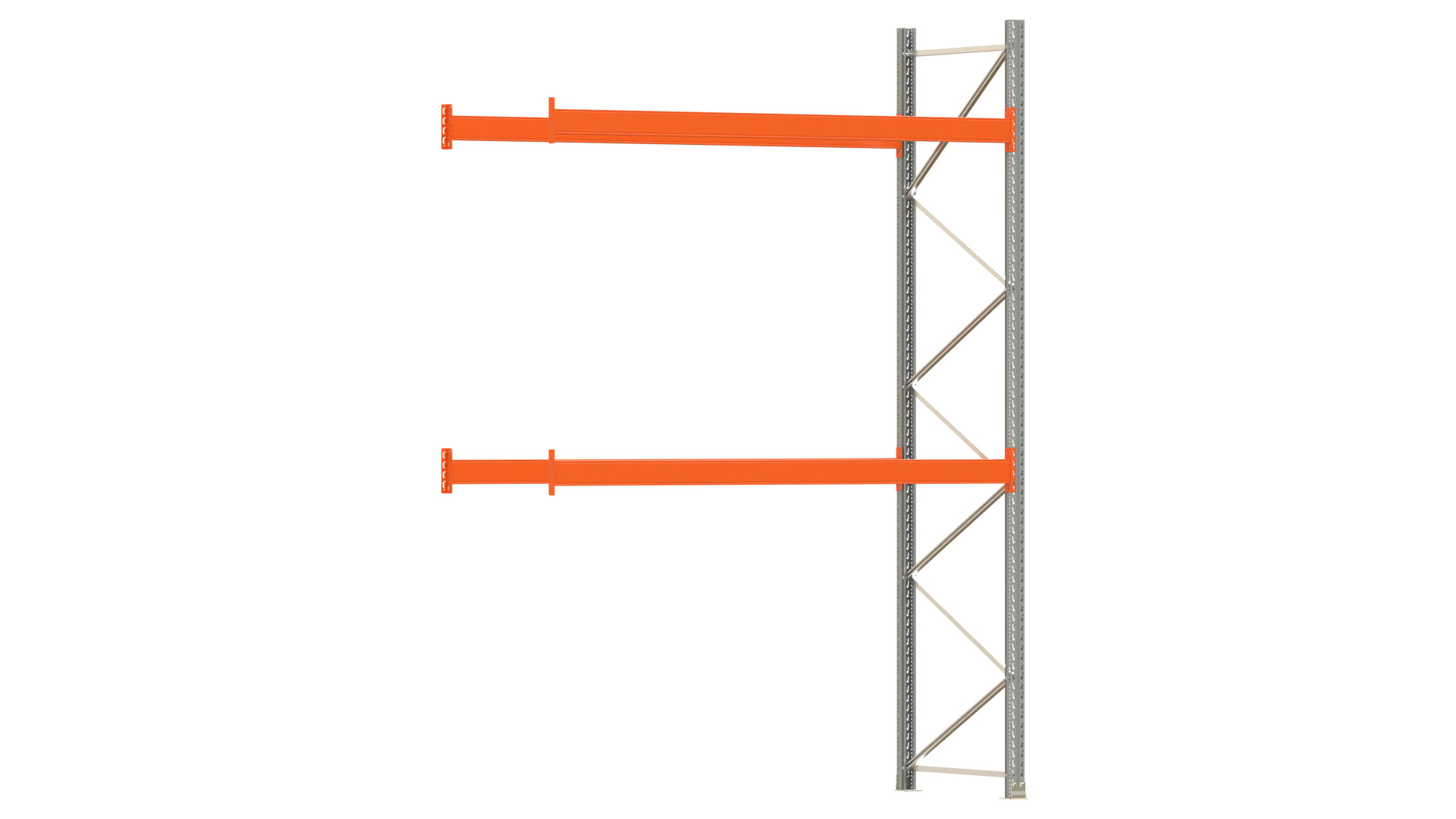 Palettenregal ARTUS - Anbaufeld - Breite 278,5 cm - Höhe 400 cm - Tiefe 110 cm - 2 Träger Ebenen