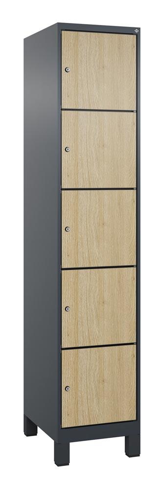 Fächerschrank mit MDF Türen, Breite 40 cm, Höhe 195 cm, Tiefe 50 cm, 5 Fächer
