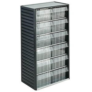 Kleinteilemagazin mit 24 Schubladen BxTxH 92x175x59 mm