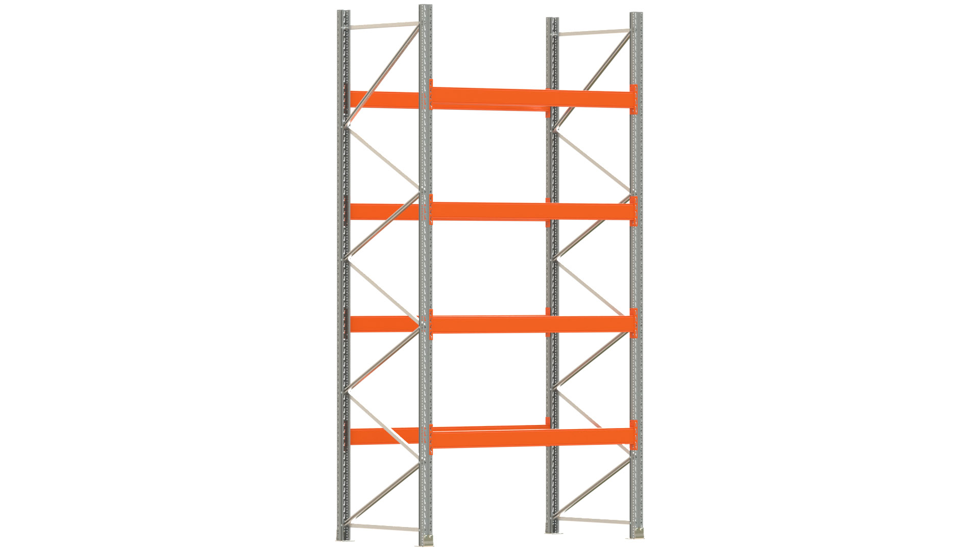 Palettenregal ARTUS - Breite 207 cm - Höhe 400 cm - Tiefe 110 cm - Fachlast 2000 kg - 10 Palettenstellplätze