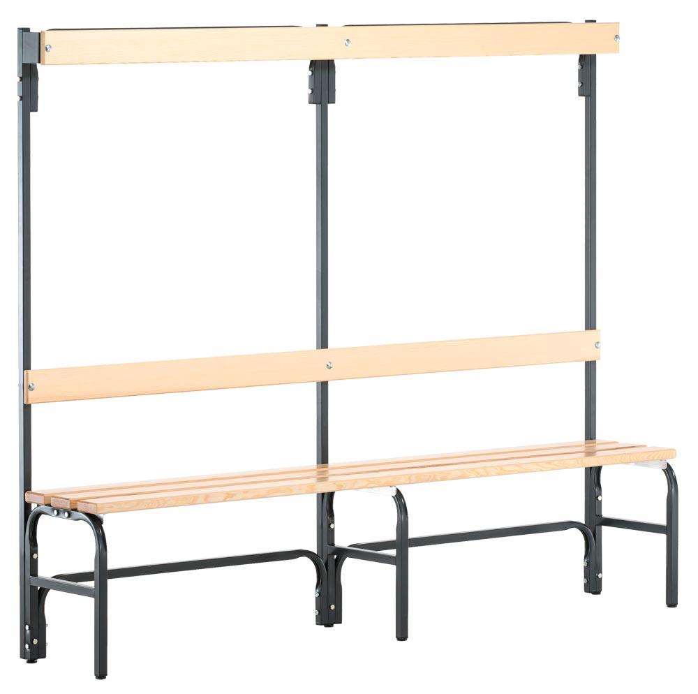 Garderobenbank, einseitig, Breite 200 cm, Höhe 165 cm, Tiefe 37,5 cm