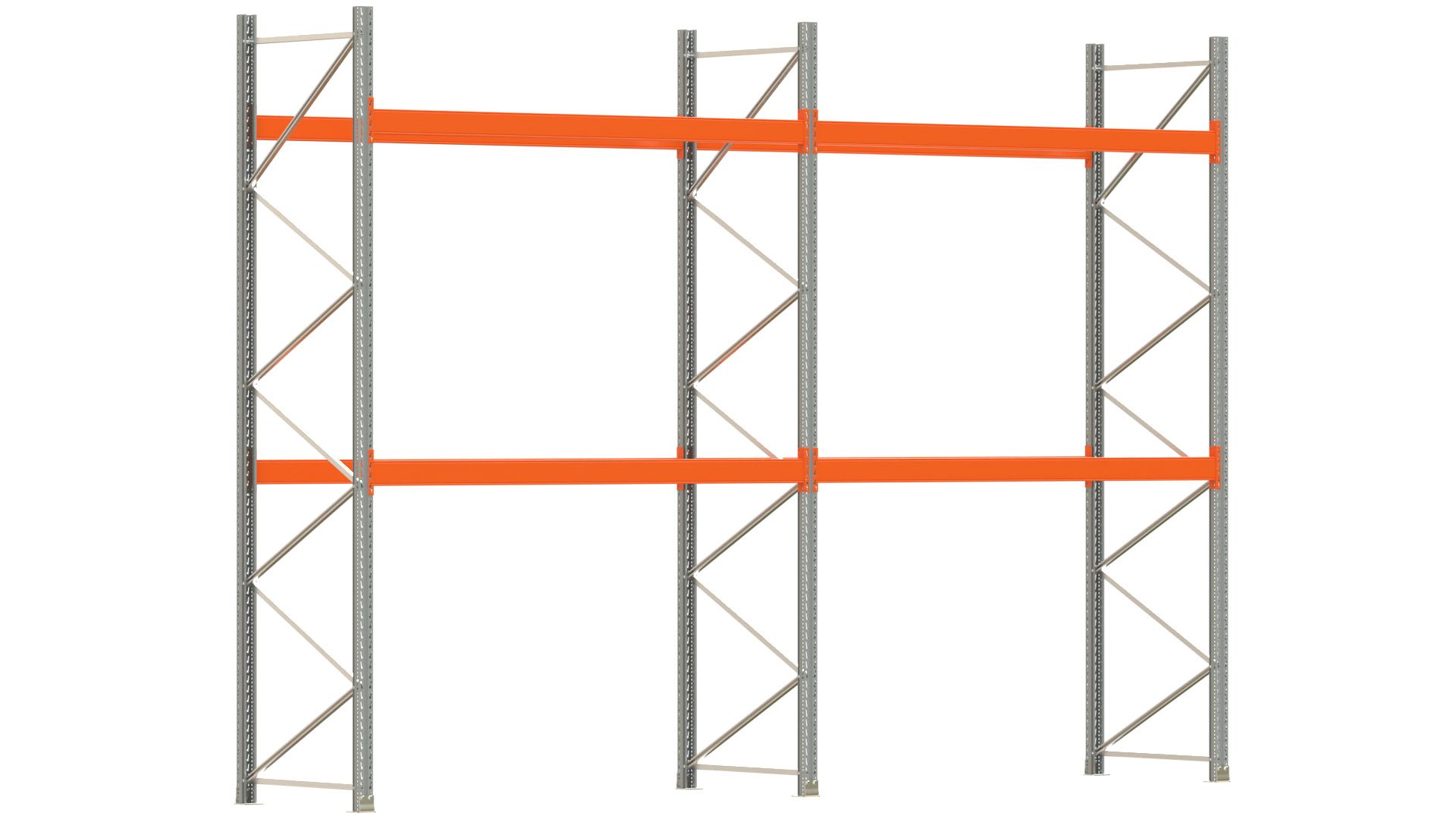 Palettenregal ARTUS - Breite 565,5 cm - Höhe 400 cm - Tiefe 110 cm - Fachlast 3000 kg - 18 Palettenstellplätze