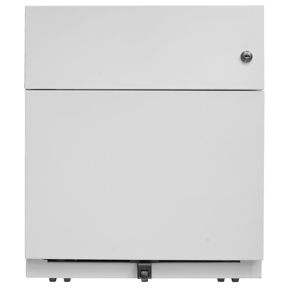 Rollcontainer, BxTxH 420x565x495 mm, 1 Schublade, 1 Hängeregistratur, seitliche Griffleisten, lichtgrau