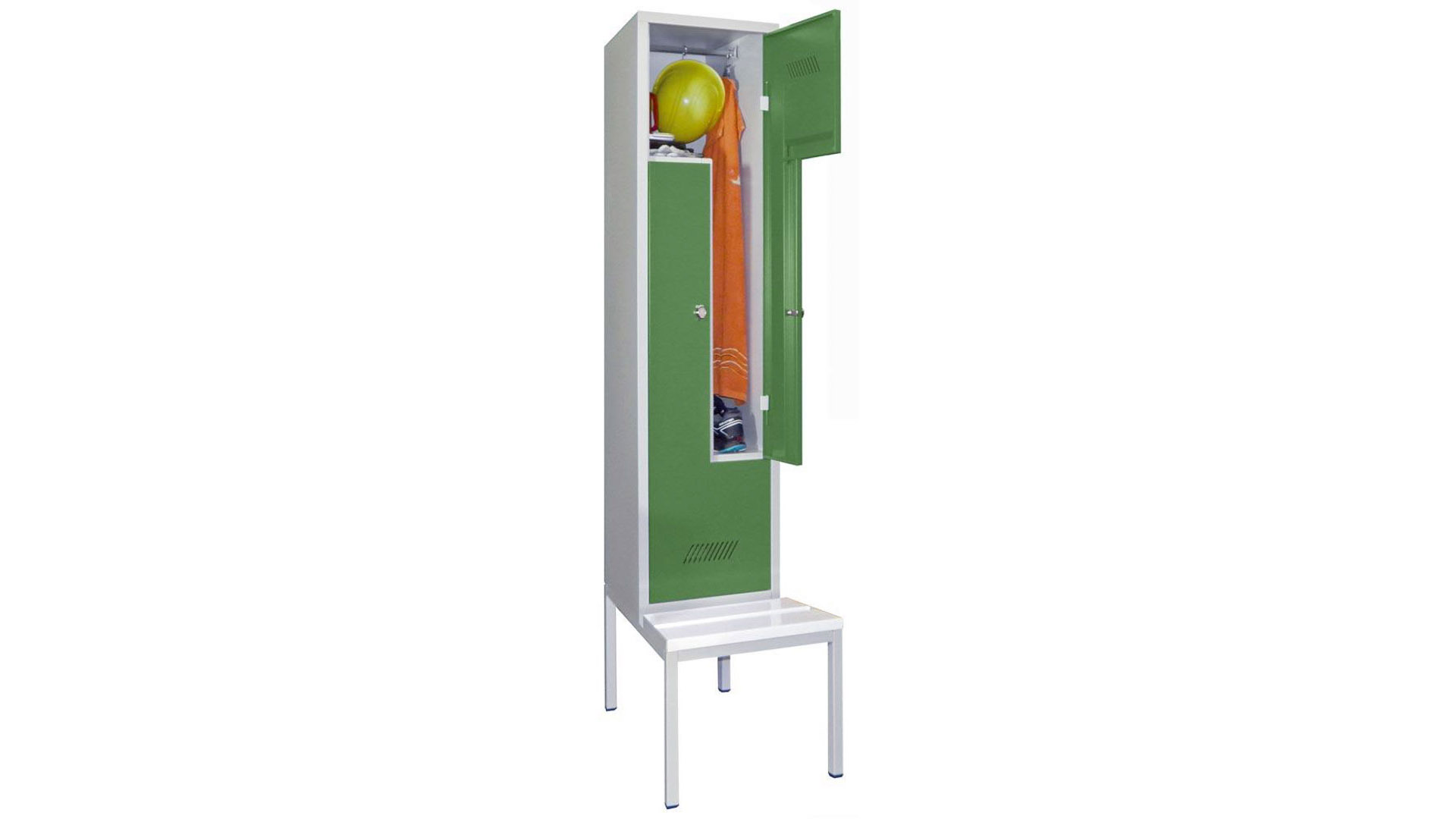Z-Spind, Breite 40 cm, Höhe 210 cm, Tiefe 80 cm, 2 Abteile