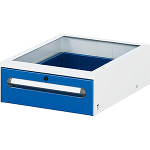 Unterbauschublade BxTxH 490x600x175 mm, 1 Schublade 150 mm, RAL 7035/5010