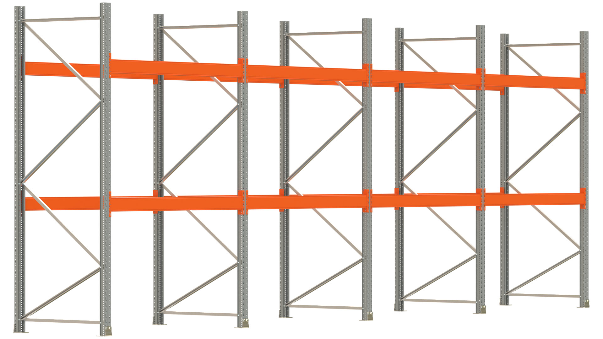Palettenregal ARTUS - Breite 802,5 cm - Höhe 300 cm - Tiefe 110 cm - Fachlast 3000 kg - 24 Palettenstellplätze