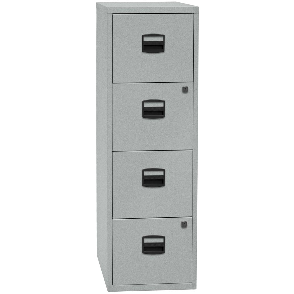 Bürocontainer, Standcontainer, BxTxH 413x400x1321 mm, 4 Hängeregistraturen, silber