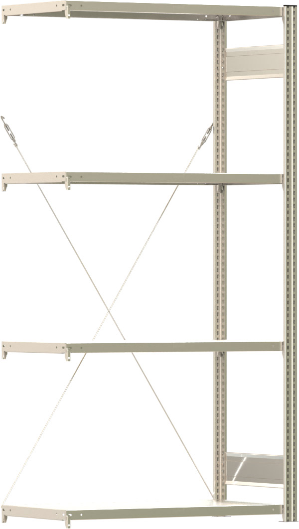 Fachbodenregal BERT - Breite: 100,5 cm - Tiefe: 50 cm - Höhe: 200 cm - 4 Böden - Anbauregal