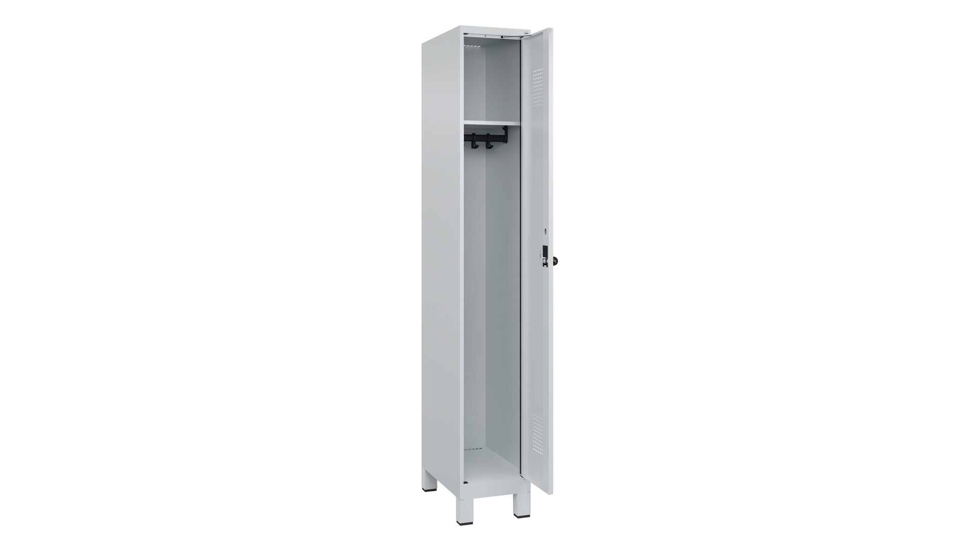 Spind - Garderobenschrank, Breite 30 cm, Höhe 195 cm, Tiefe 50 cm, 1 Abteile