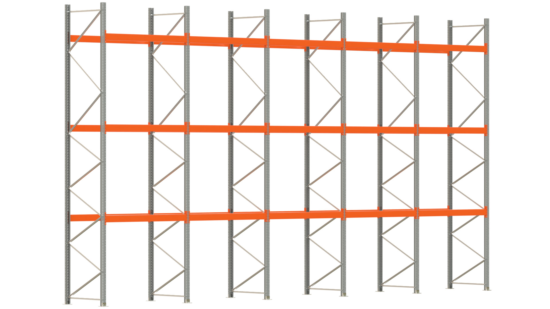 Palettenregal ARTUS - Breite 1001 cm - Höhe 550 cm - Tiefe 110 cm - Fachlast 3000 kg - 40 Palettenstellplätze