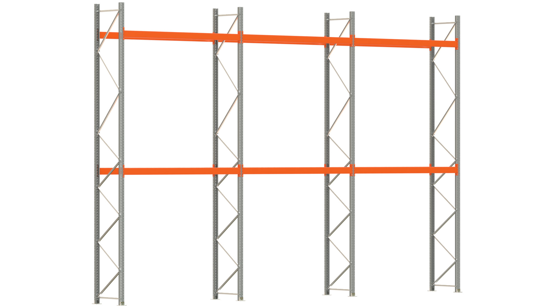 Palettenregal ARTUS - Breite 844 cm - Höhe 550 cm - Tiefe 80 cm - Fachlast 3000 kg - 18 Palettenstellplätze