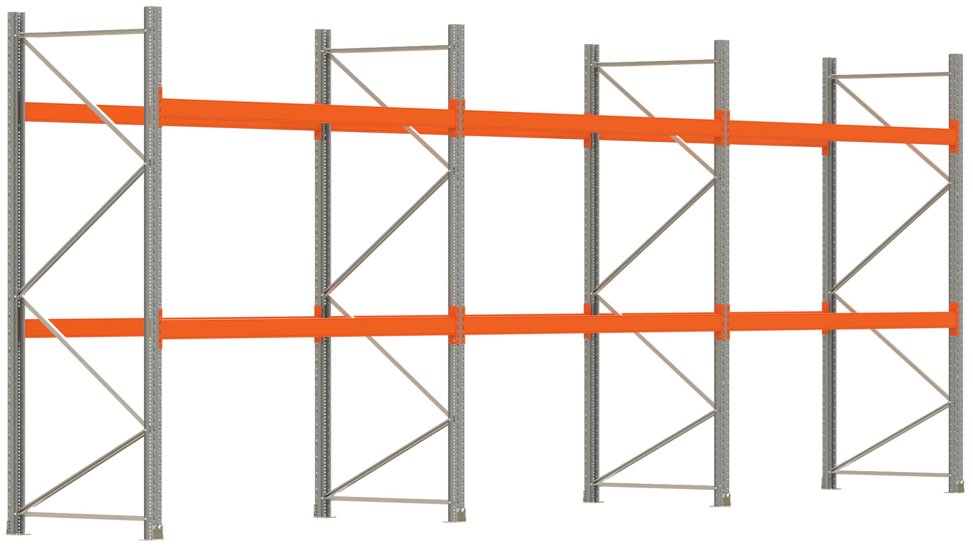 Palettenregal ARTUS - Breite 844 cm - Höhe 300 cm - Tiefe 110 cm - Fachlast 2000 kg - 27 Palettenstellplätze