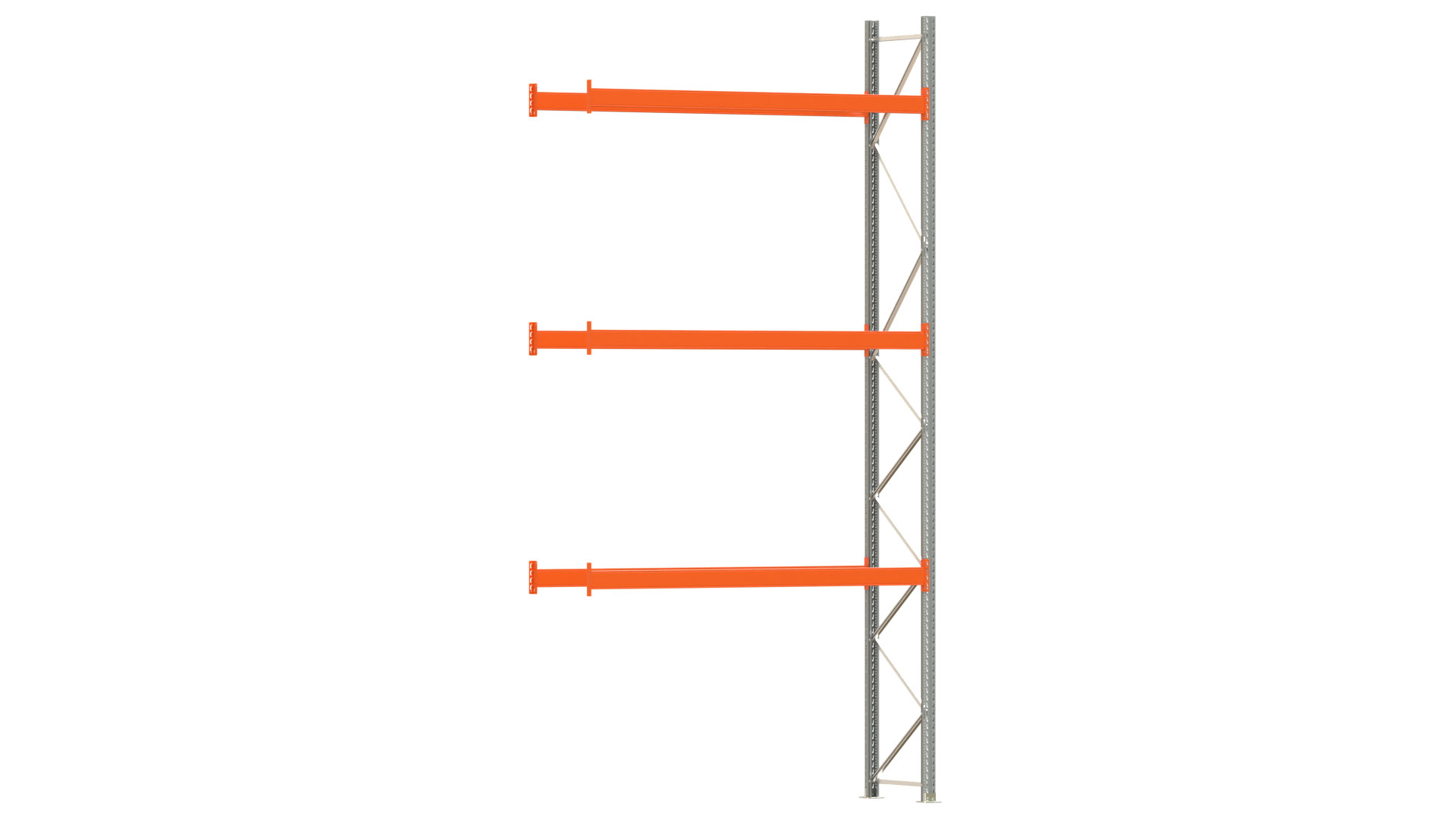 Palettenregal ARTUS - Anbaufeld - Breite 278,5 cm - Höhe 550 cm - Tiefe 80 cm - 3 Träger Ebenen