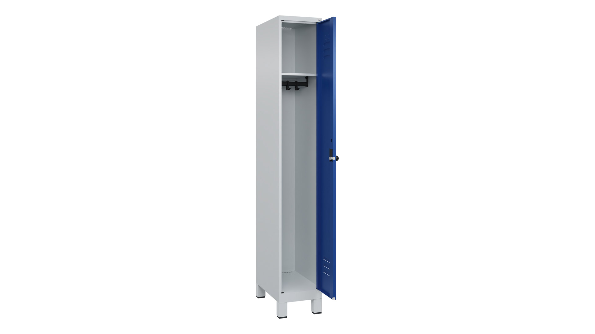 Spind - Garderobenschrank, Breite 30 cm, Höhe 195 cm, Tiefe 50 cm, 1 Abteile