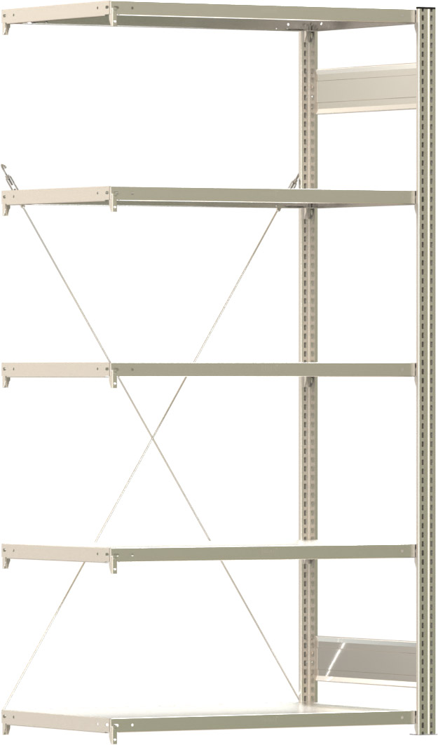 Fachbodenregal BERT - Breite: 100,5 cm - Tiefe: 60 cm - Höhe: 200 cm - 5 Böden - Anbauregal