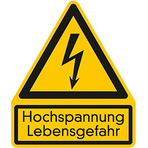 Hinweisschild Hochspannung Lebensgefahr