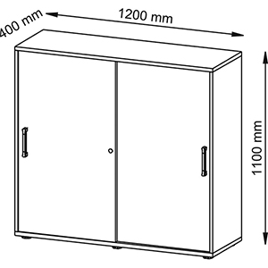 Aktenschrank mit Schiebetüren, Büroschrank