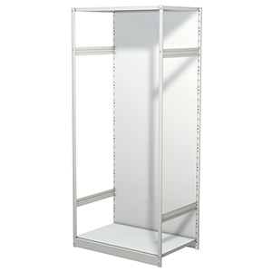 Aktenregal, Büroregal - Steckregal mit Rückwand, ohne Böden, Grundfeld, BxTxH 960x600x2250 mm, lichtgrau