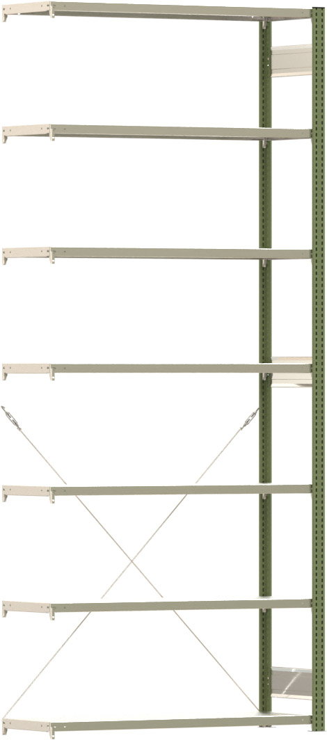 Fachbodenregal BERT - Breite: 128,5 cm - Tiefe: 40 cm - Höhe: 300 cm - 7 Böden - Anbauregal