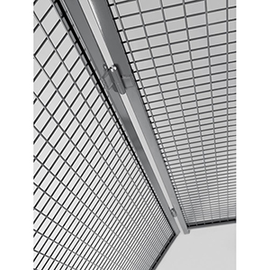 Vario-Eckaufsatzelement für Trennwandschutzgitter, BxH 500/500x750 mm, RAL 7037 staubgrau