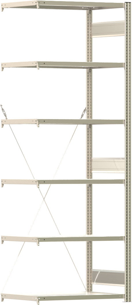 Fachbodenregal BERT - Breite: 87,5 cm - Tiefe: 60 cm - Höhe: 250 cm - 6 Böden - Anbauregal