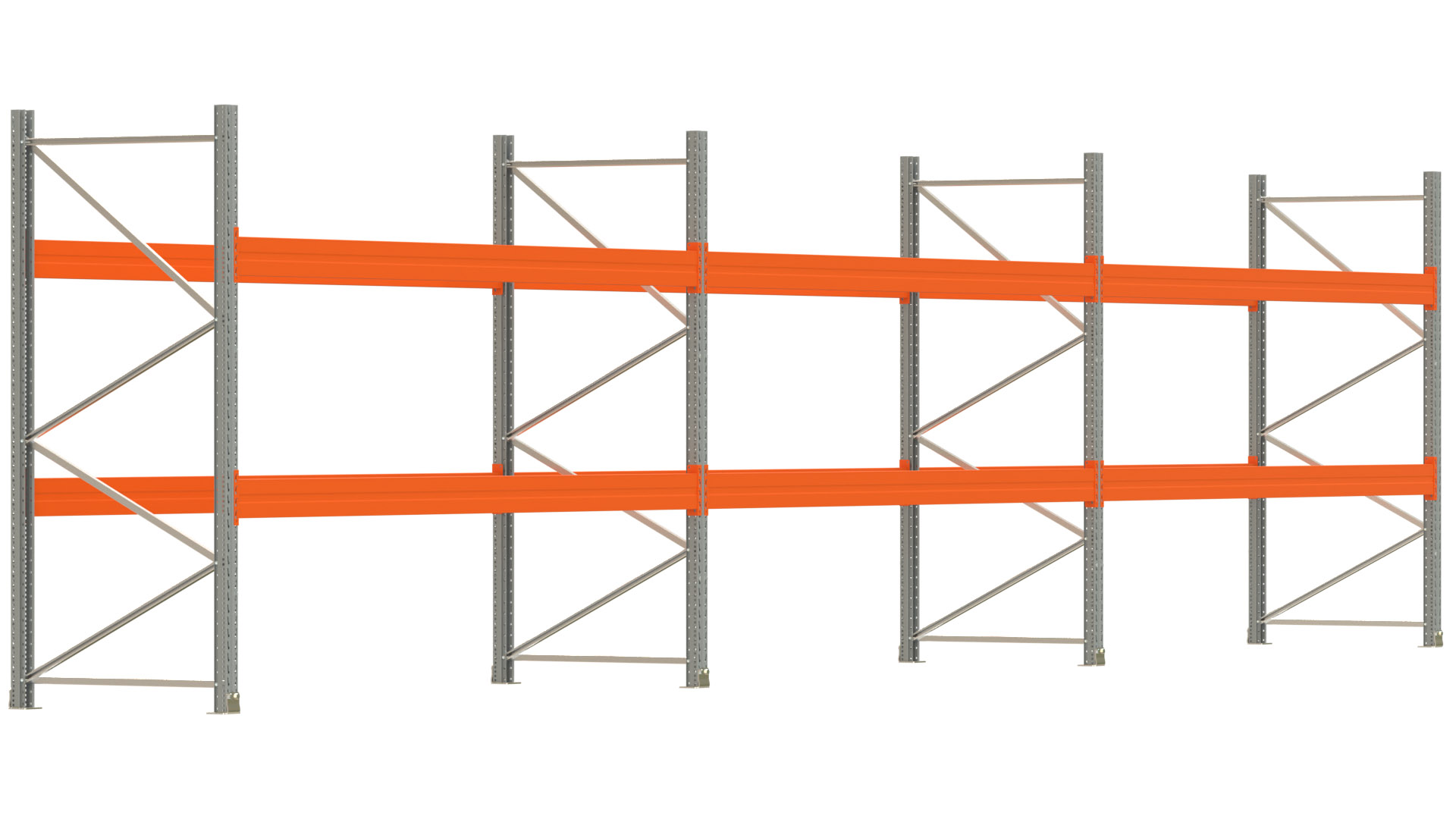 Palettenregal ARTUS - Breite 1114 cm - Höhe 250 cm - Tiefe 110 cm - Fachlast 4000 kg - 36 Palettenstellplätze