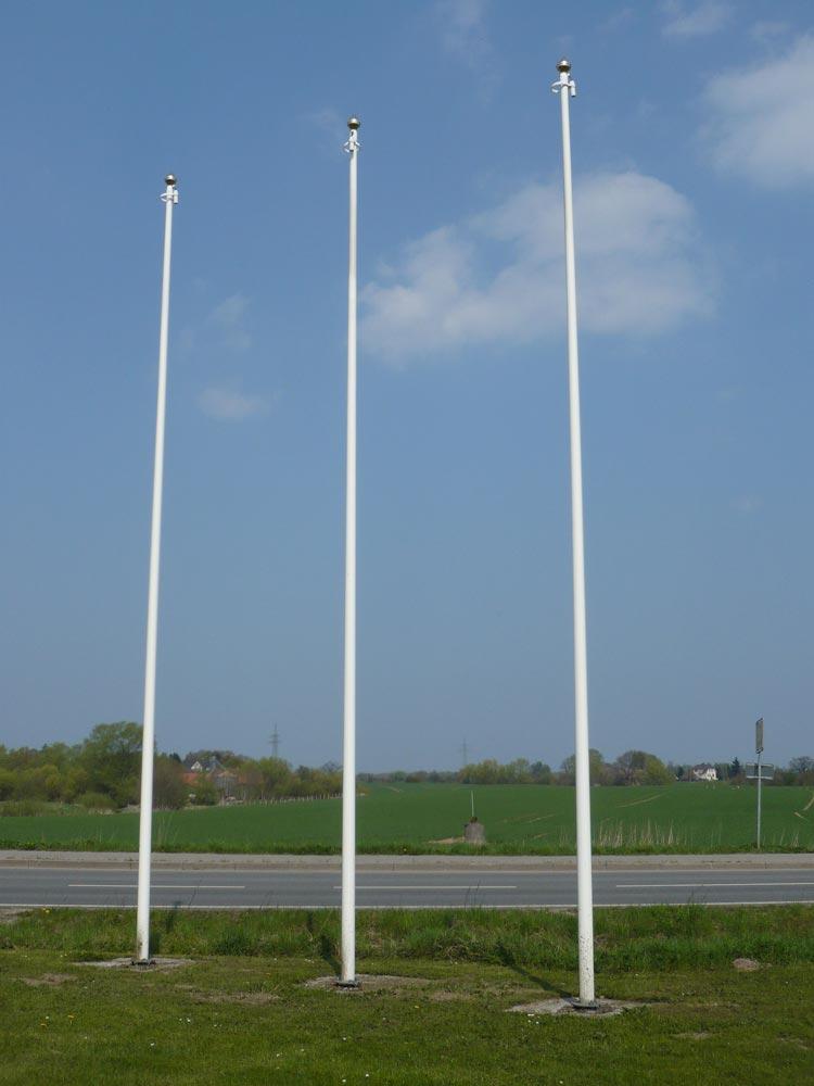 GFK-Fahnenmast m. innenliegender Seilführung und Hissvorrichtung