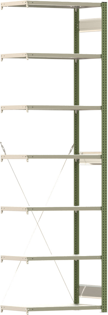 Fachbodenregal BERT - Breite: 87,5 cm - Tiefe: 50 cm - Höhe: 300 cm - 7 Böden - Anbauregal