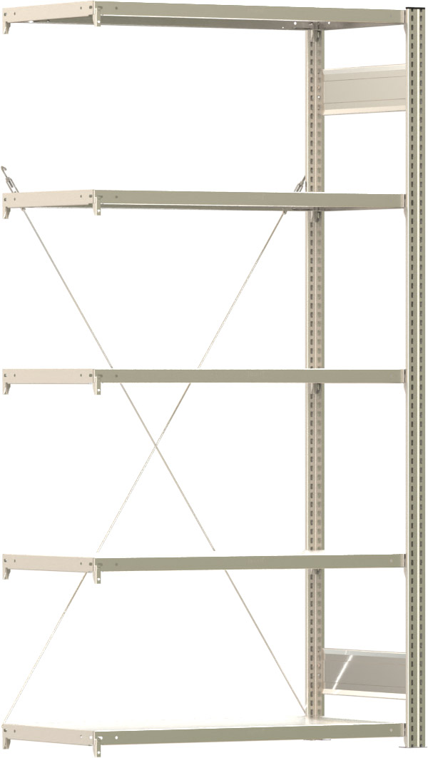 Fachbodenregal BERT - Breite: 100,5 cm - Tiefe: 50 cm - Höhe: 200 cm - 5 Böden - Anbauregal