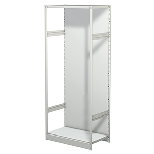 Aktenregal, Büroregal - Steckregal mit Rückwand, ohne Böden, Grundfeld, BxTxH 750x600x1900 mm, lichtgrau