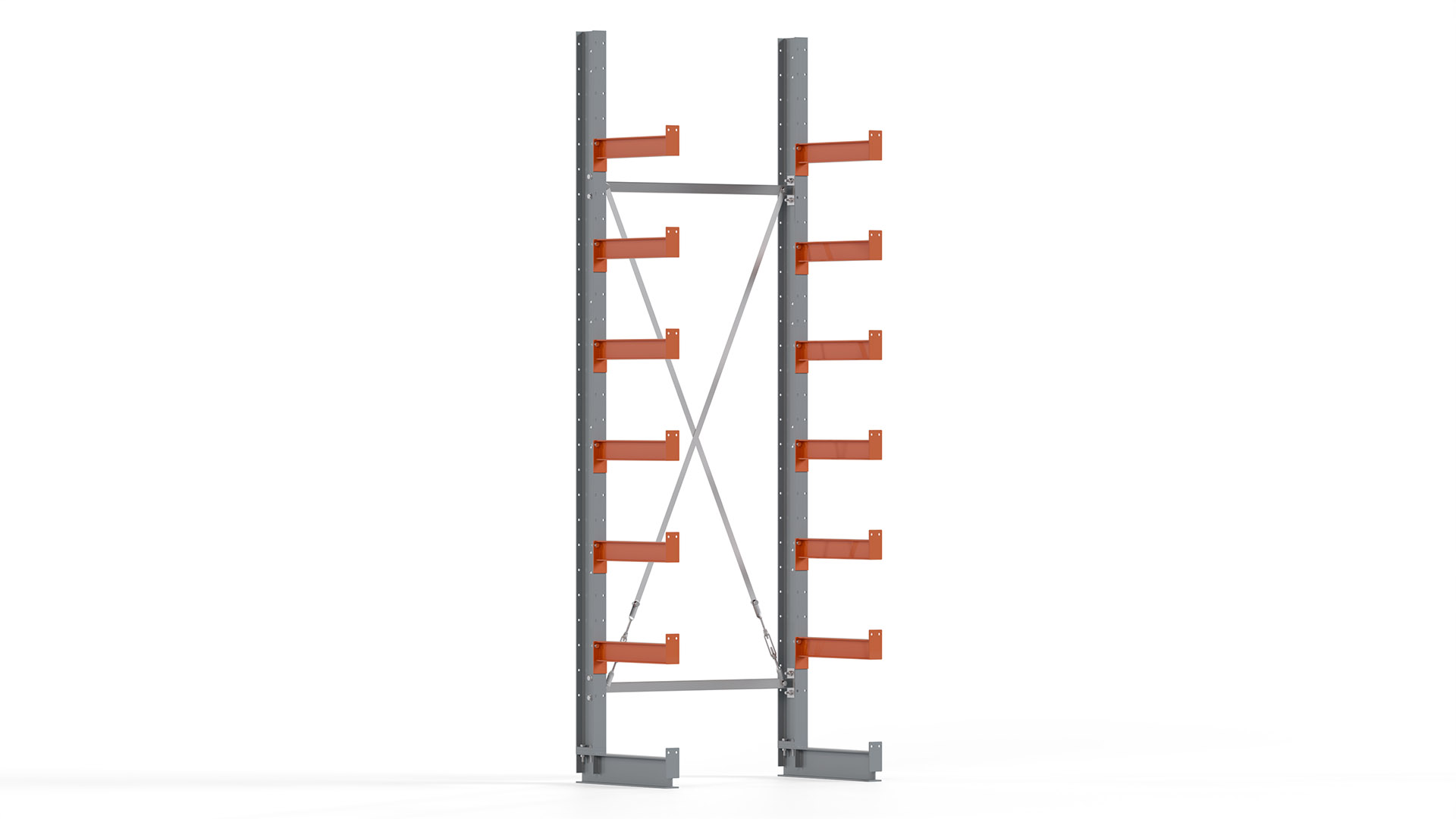 Kragarmregal KARL basic - lackiert - Breite: 100 cm - Höhe: 300 cm - Tiefe: 50 cm - Traglast je Kragarm: 870 kg - einseitig