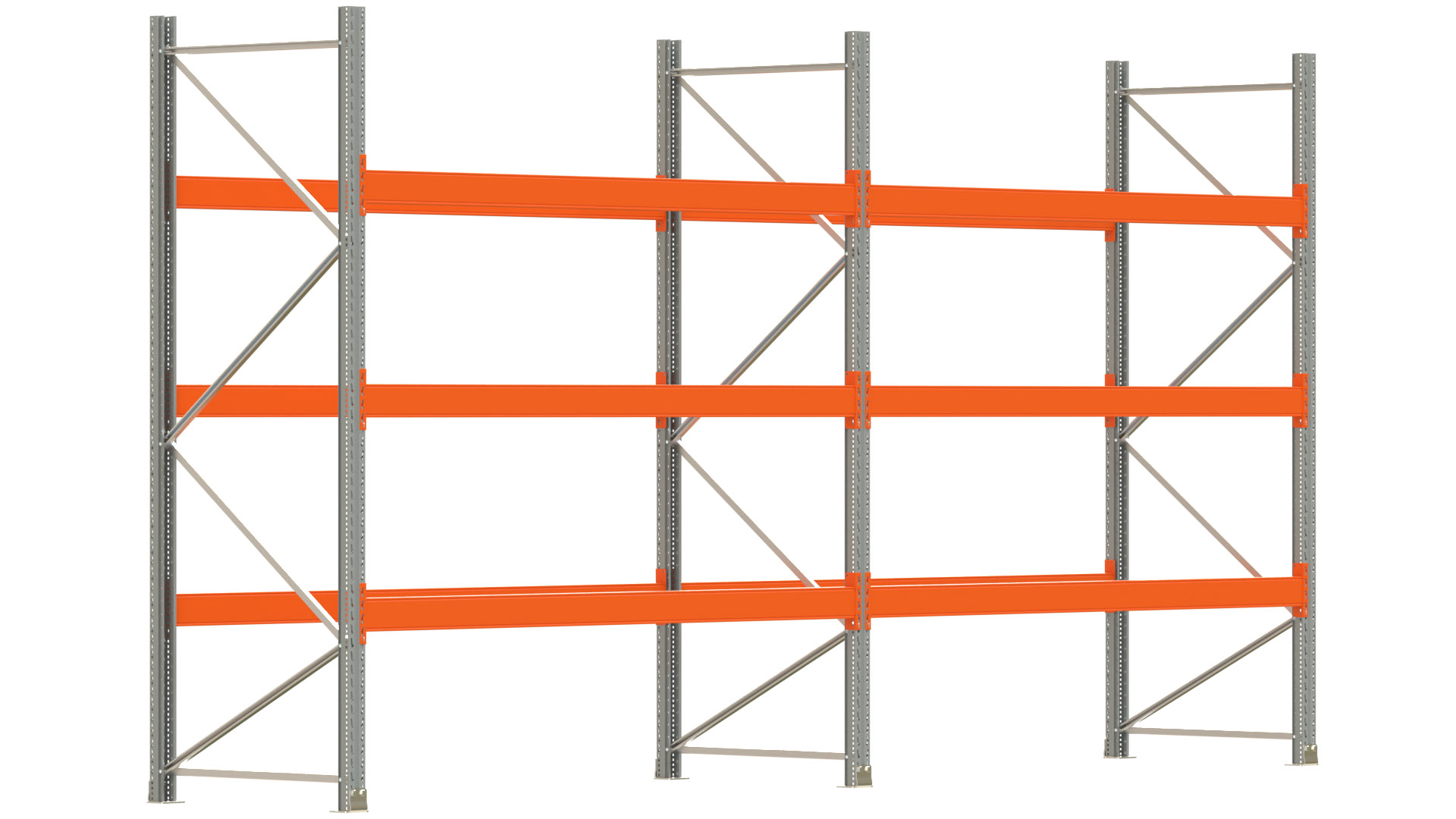 Palettenregal ARTUS - Breite 565,5 cm - Höhe 300 cm - Tiefe 110 cm - Fachlast 3000 kg - 24 Palettenstellplätze