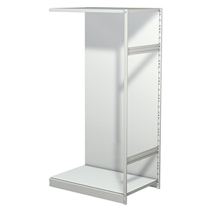 Aktenregal, Büroregal - Steckregal mit Rückwand, ohne Böden, Anbaufeld, BxTxH 960x600x1900 mm, lichtgrau