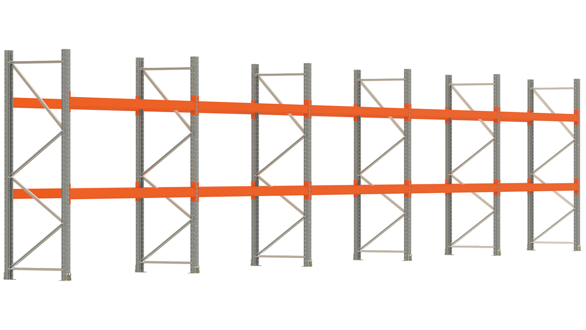 Palettenregal ARTUS - Breite 1401 cm - Höhe 250 cm - Tiefe 80 cm - Fachlast 3000 kg - 30 Palettenstellplätze