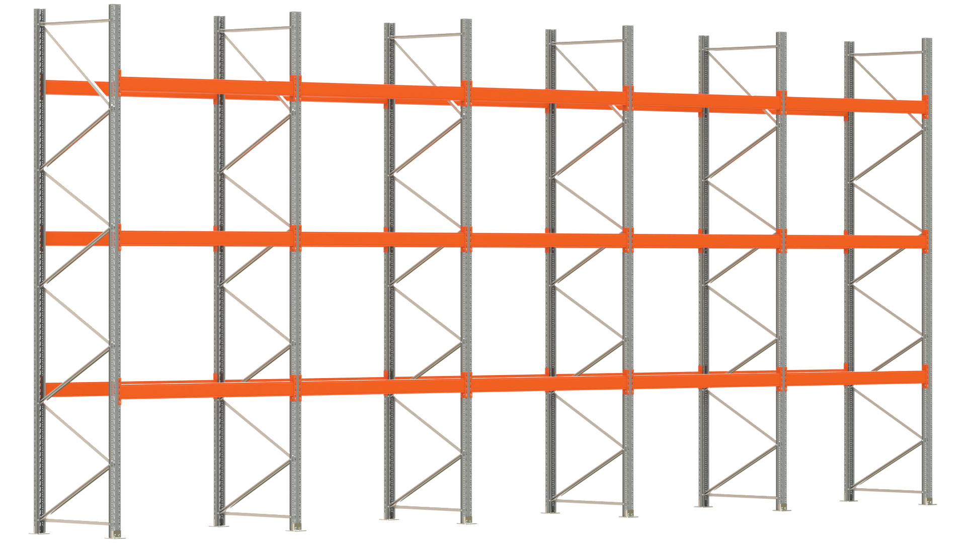 Palettenregal ARTUS - Breite 1001 cm - Höhe 450 cm - Tiefe 110 cm - Fachlast 3000 kg - 40 Palettenstellplätze