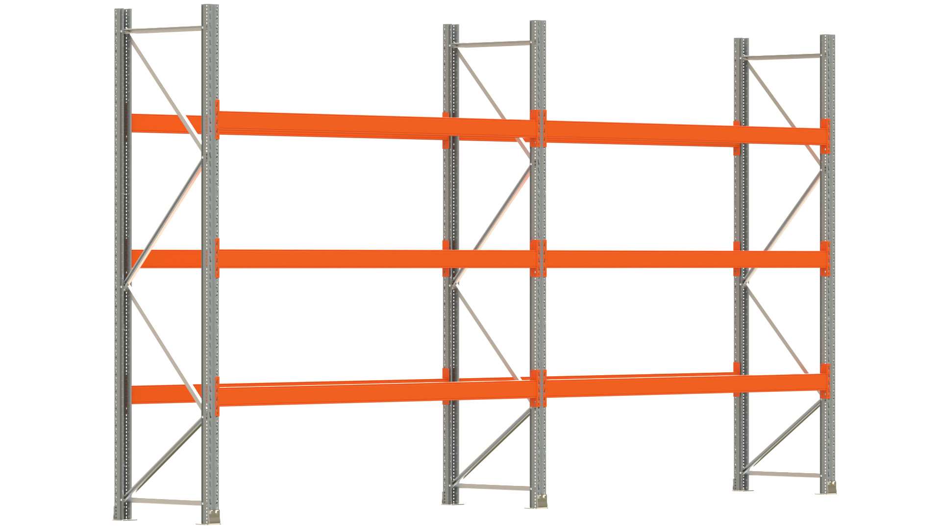 Palettenregal ARTUS - Breite 565,5 cm - Höhe 300 cm - Tiefe 80 cm - Fachlast 2000 kg - 16 Palettenstellplätze